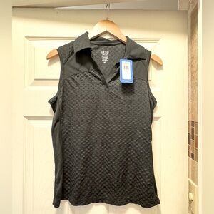 IZOD Women's Textured Black Tank Top